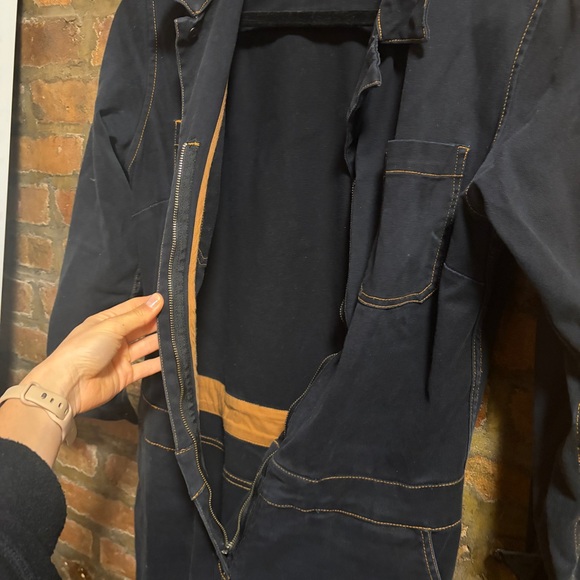 WILDFANG THE ESSENTIAL LONG SLEEVE COVERALL - S - NAVY DENIM - Picture 10 of 14